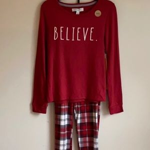 NEW!! NWT -Rae Dunn kid Christmas PJ set - size 12